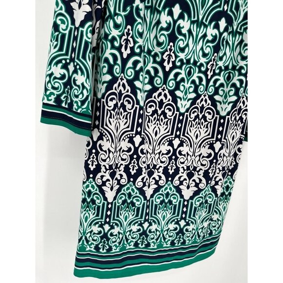 Laundry By Design Ladies Shift Dress 3/4 Sleeve Damask Pattern Lined Size 4 - Picture 2 of 14